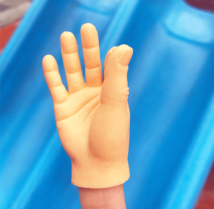 手掌指偶迷你小手指套玩具创意整蛊解压小手撸猫逗猫 2个手掌 2个ok指