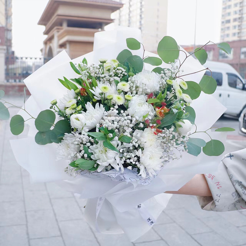 清明節北京天津黃菊白菊花束杭州上墳掃墓鮮花葬禮悼念雛菊告別花