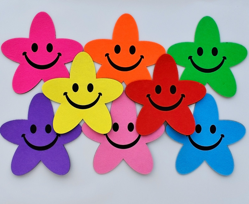 笑脸五角星道具幼儿园舞蹈演出手拿运动会入场开幕式合唱表演星星