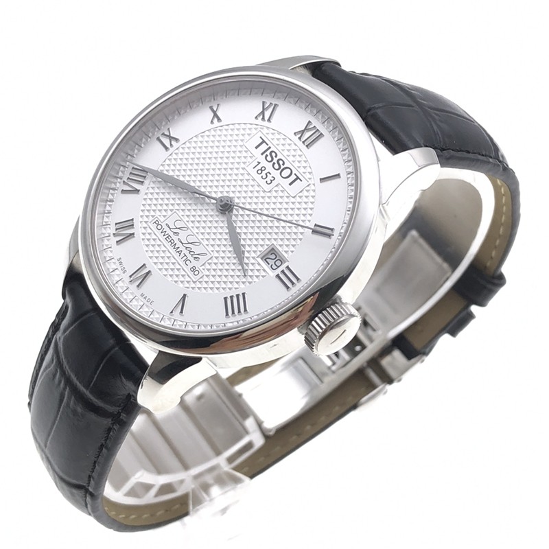 天梭 tissot 经典力洛克系列 自动机械男士手表 瑞士手表 白盘钢带t