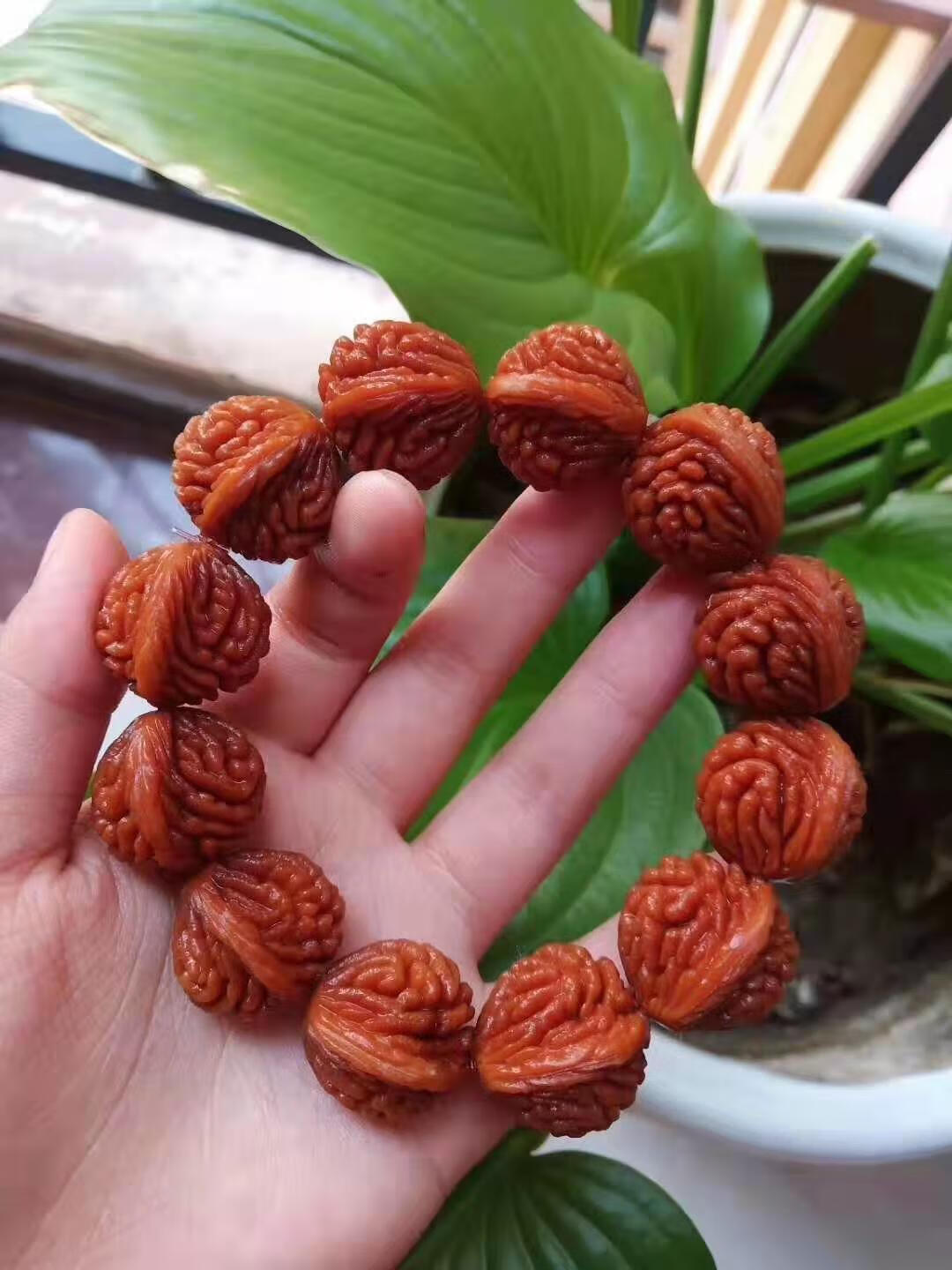 秦岭野生精品刺龙纹桃核 霸王龙桃胡手串 深纹核桃串 22mm精品刺龙纹