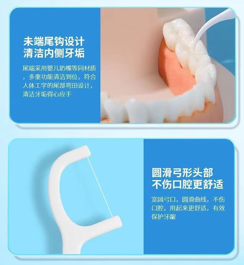 经典牙线棒 家庭装家用牙签一次牙线一次性四盒200支性牙线 四盒200支详情图片8