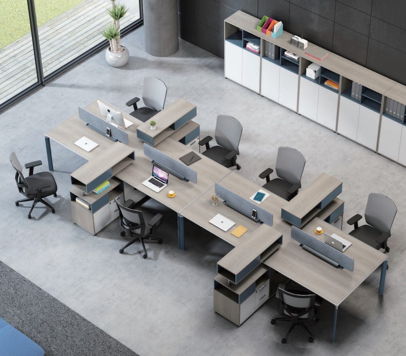 办公家具职员桌员工位屏风工作位时尚简约组合工位多人办公桌 4人位27