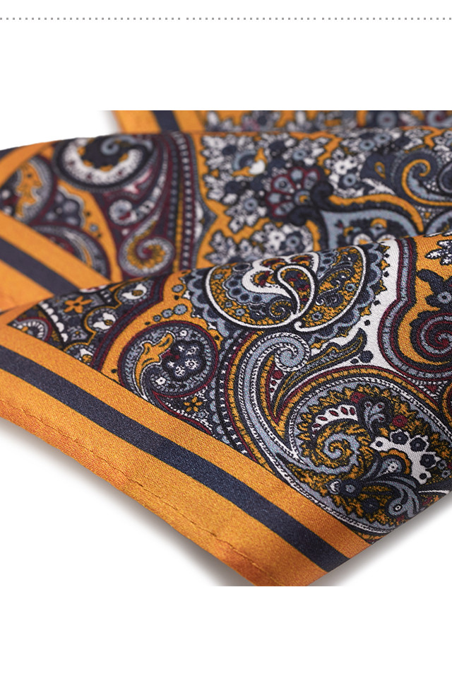 NORTHROP MARTIN Men's Suit Pocket Handkerchief, Silk Pocket Square for Gents, Groom's Wedding Gift, Orange Peel, Pelsley 7