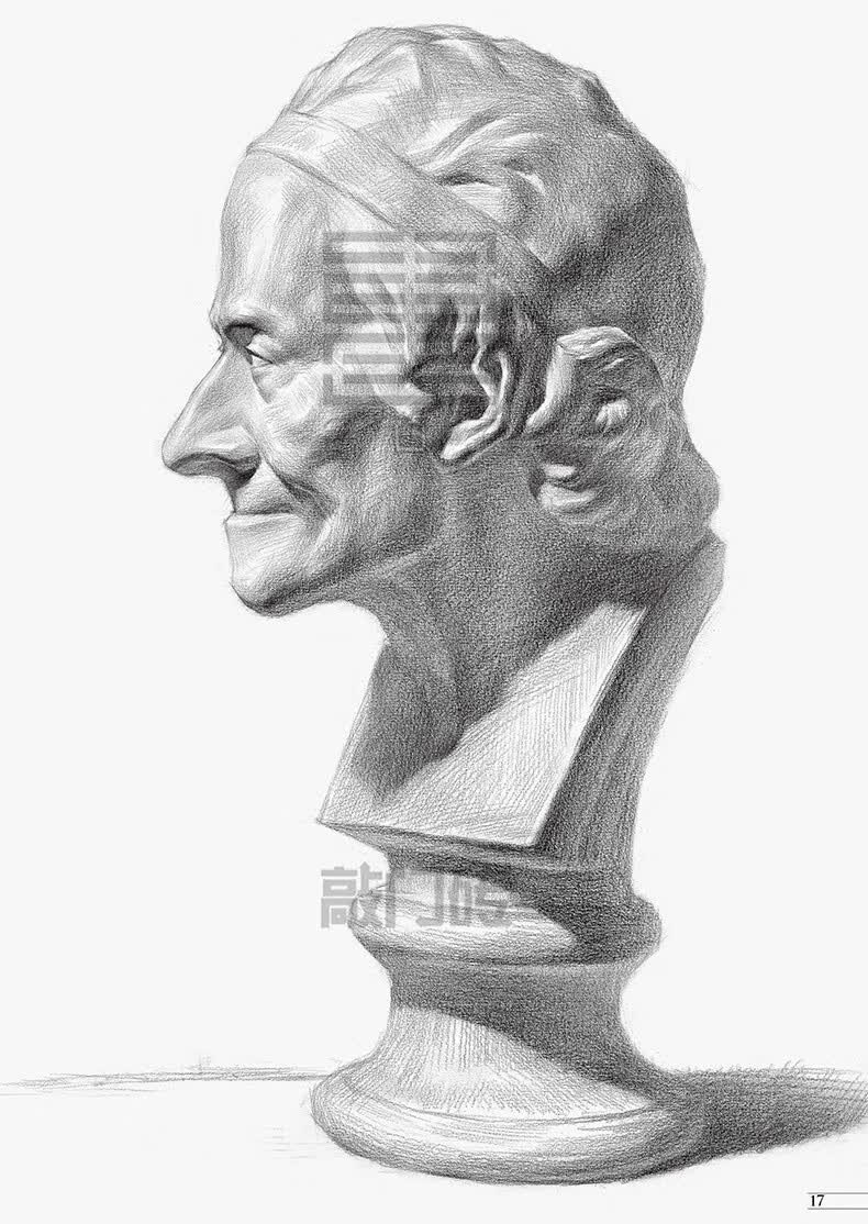 美术标准教案石膏头像零基础入门素描石膏五官解析石膏像范画临摹技法