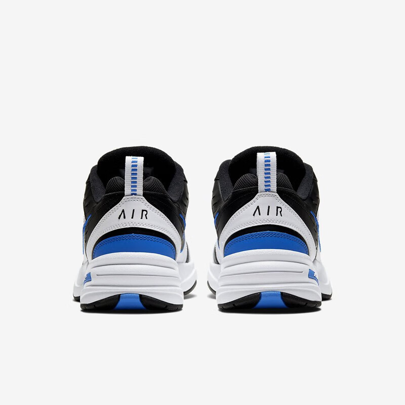 耐克nike男鞋air monarch 4 黑白蓝 厚底减震老爹鞋 415445-002 44