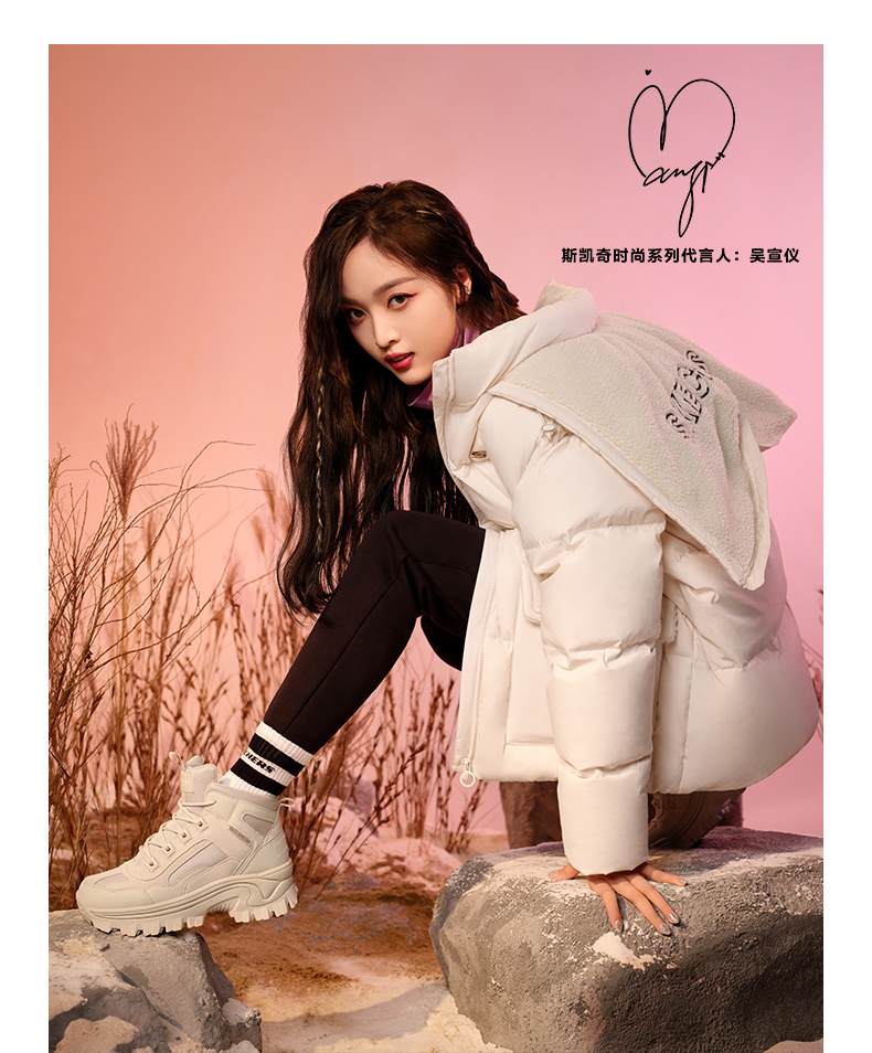 yysports skechers斯凯奇新品女子厚底户外休闲鞋时尚高帮潮鞋155260