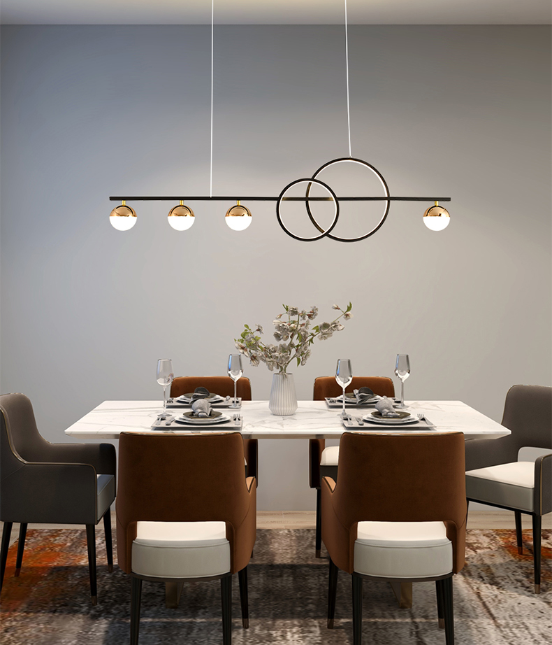 蓝阅轻奢餐厅吊灯长方形餐桌灯后现代简约设计师创意个性艺术led吧台