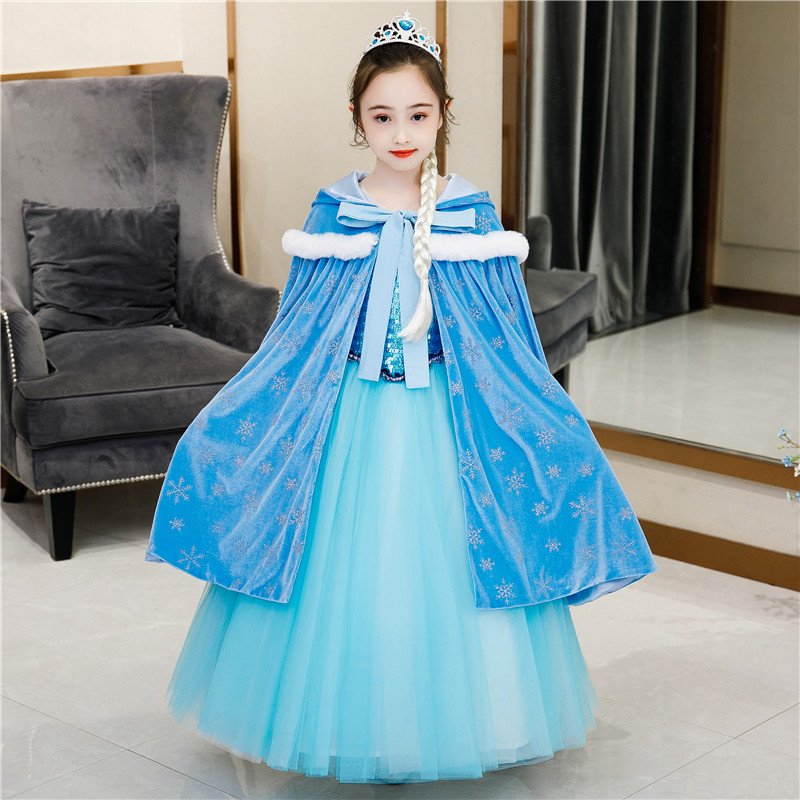 冰雪奇缘2爱沙公主裙elsa裙子女童万圣节cosplay扮演服装儿童艾莎表演