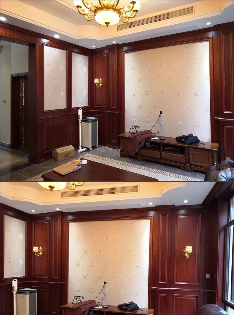 客厅卧室吊顶衣柜顶角线帽头木线条天花板阴角线装饰条石膏线 柚木色