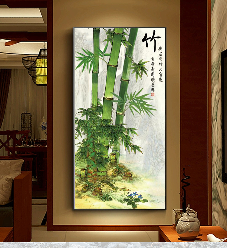 竹子客厅挂画画图图片