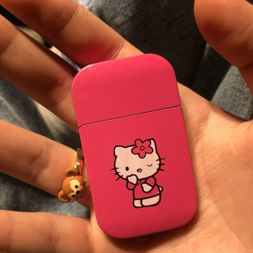 tkm卡通kt猫打火机kitty猫可爱打火机防风高颜值凯蒂猫充气创意网红