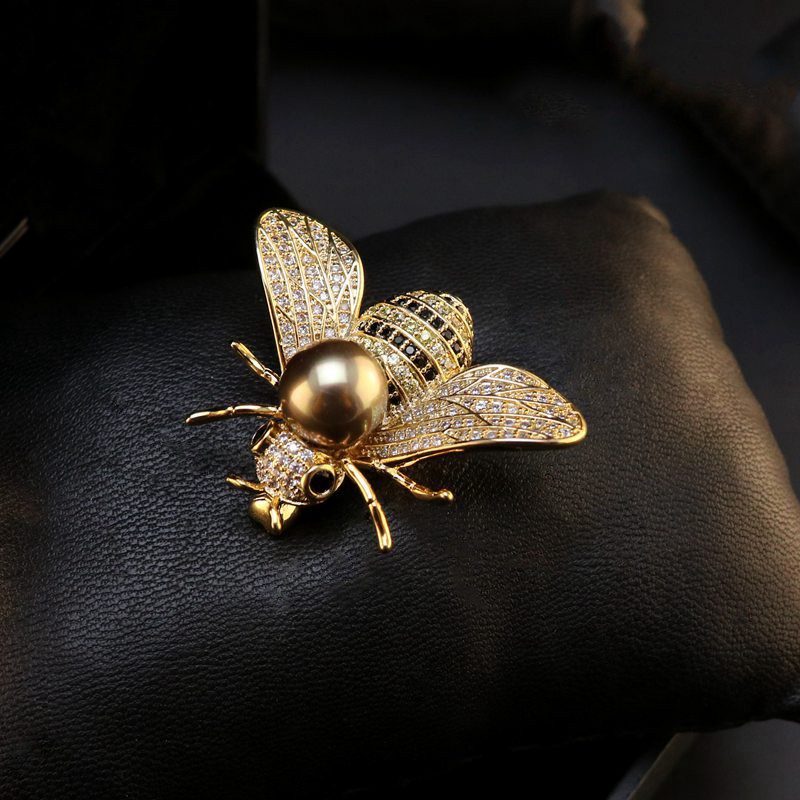 魅星紫小蜜蜂胸针女时尚百搭胸针配饰生日礼物银色款