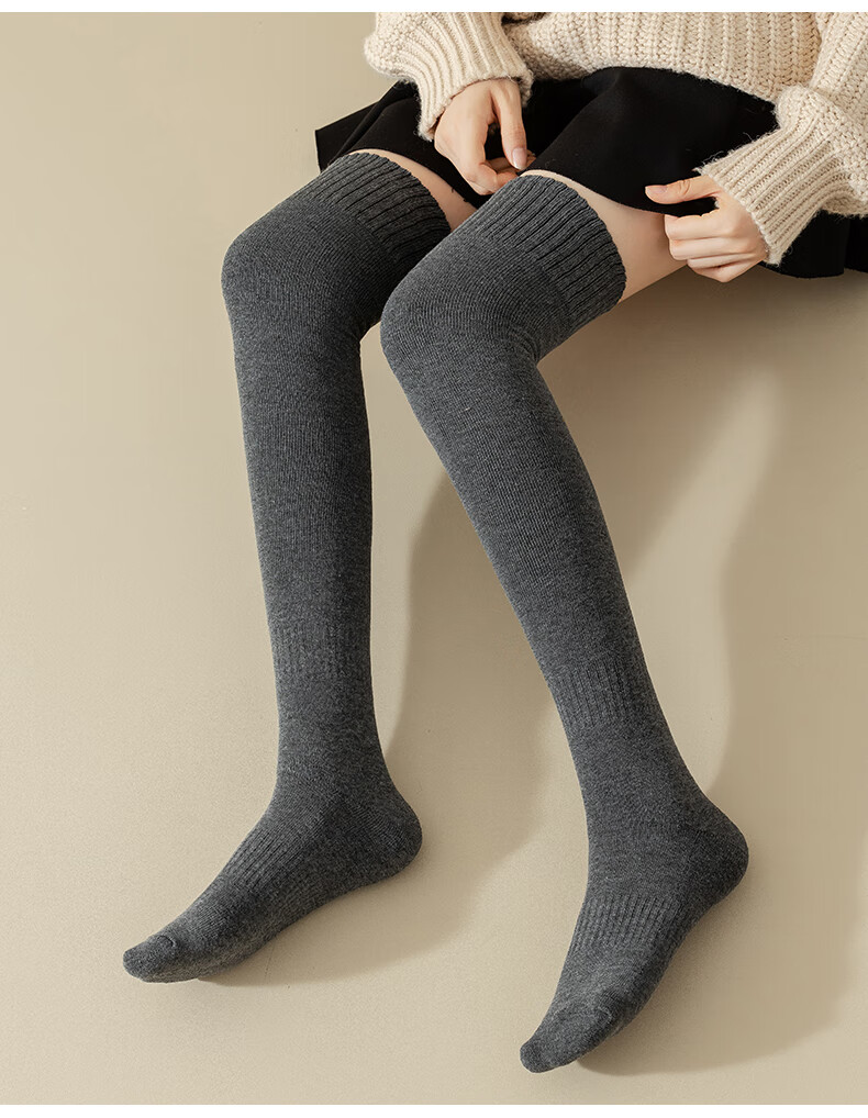 加厚保暖毛圈过膝袜冬季 冬天jk袜过膝袜女秋冬季加厚毛圈保暖护腿过