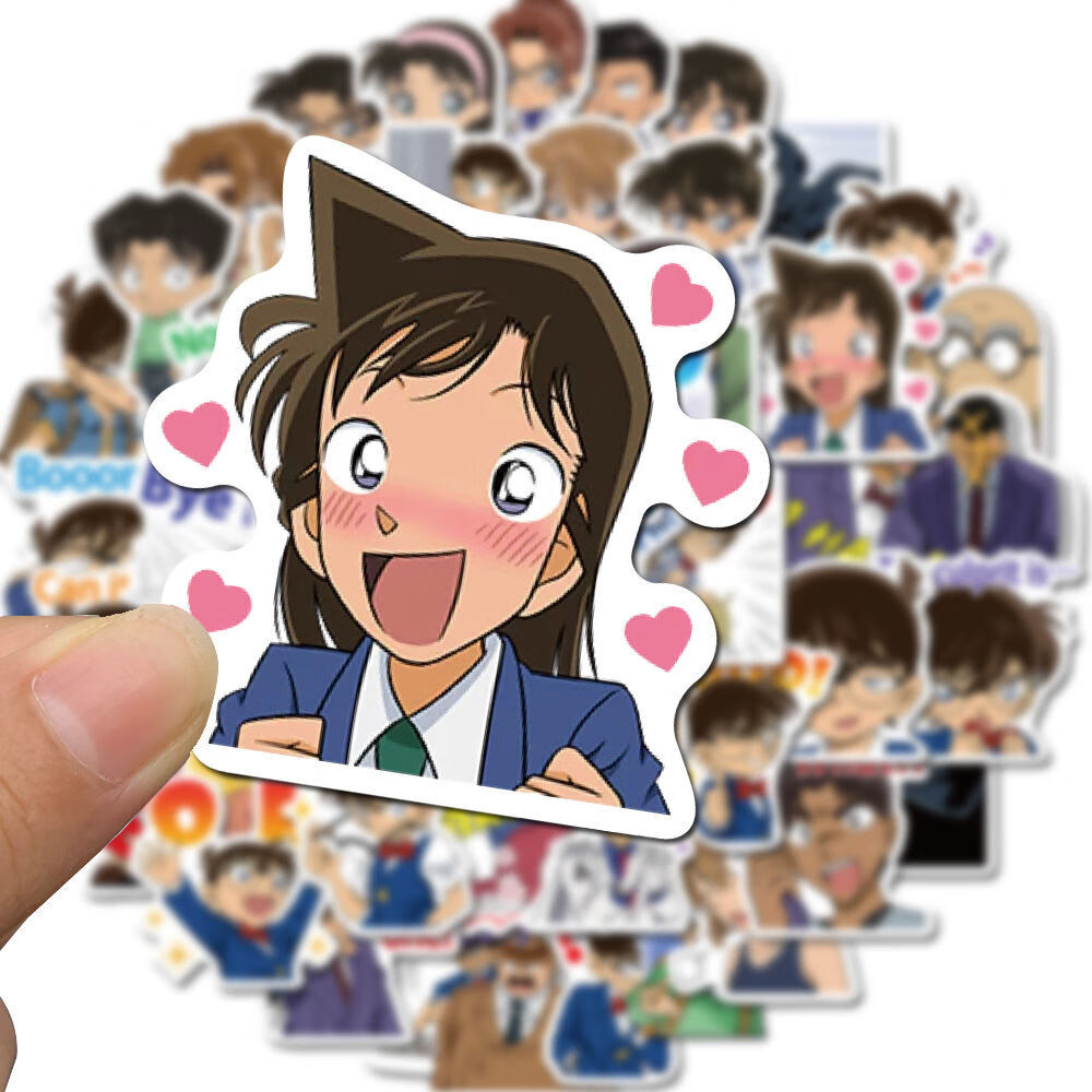 50张日漫名侦探柯南贴纸手账贴纸笔记本行李箱手机壳diy防水贴纸50张