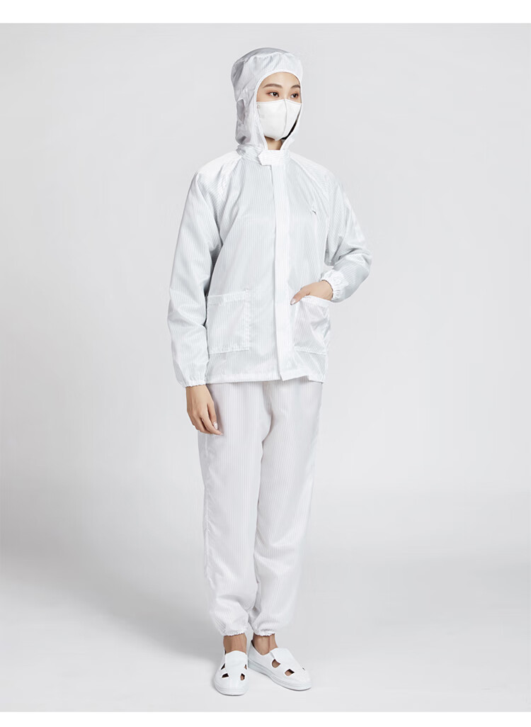 防静电服无尘静电衣工作服男女防尘服连帽分体身隔离服蓝色分体服不含