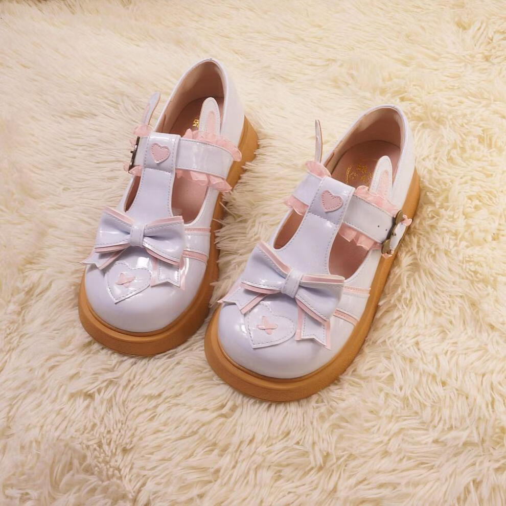 猪腰子鞋洛丽塔鞋萝莉鞋春秋单鞋jk小皮鞋可爱圆头软妹百搭萝莉学生