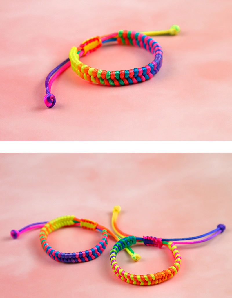 手工编织五彩绳手链凤尾结红绳手链端午节本命年彩色民族风手绳 彩色