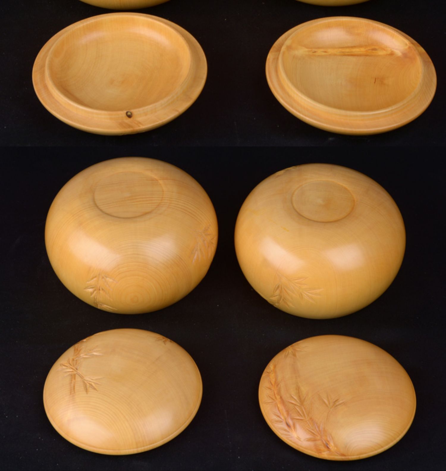 香榧雕花独木围棋棋罐 榧木围棋棋具雕刻花纹实木罐棋子木盒 g21002