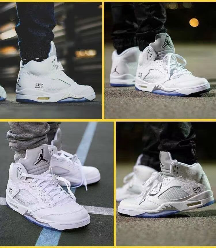 【官方旗舰】aj5篮球鞋复活节高帮弹力气垫黑白蝉翼新鲜王子奥利奥