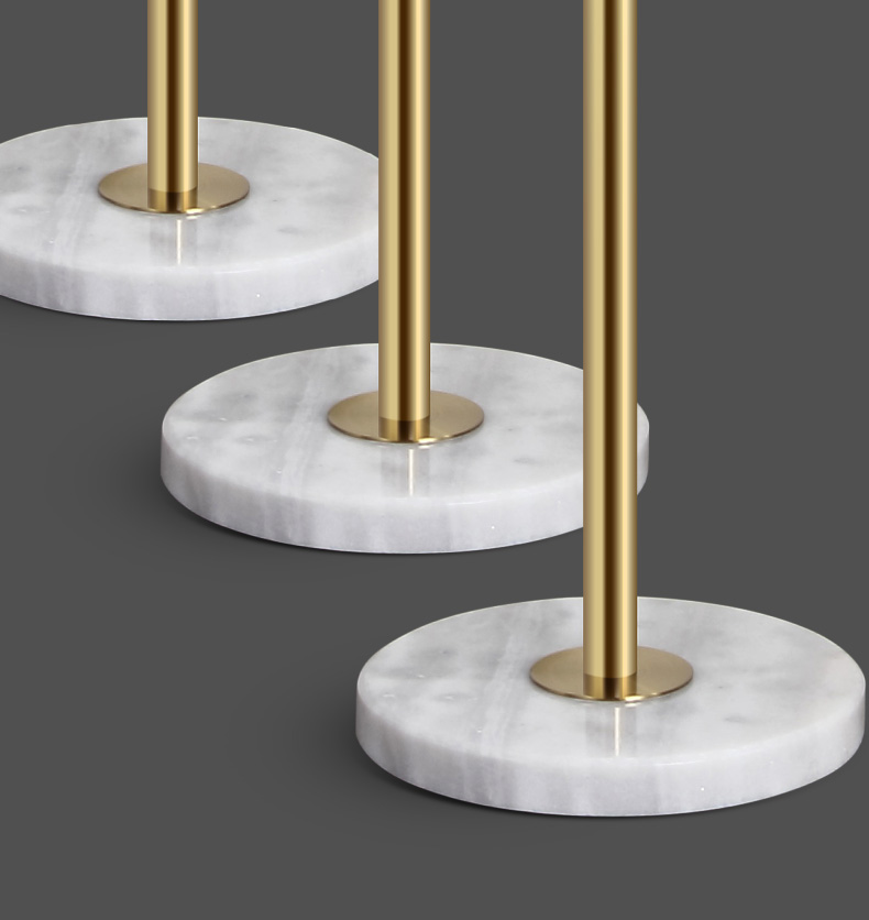 现代简约装饰立式灯大理石底座led遥控落地灯金色带茶几语音精灵灯泡