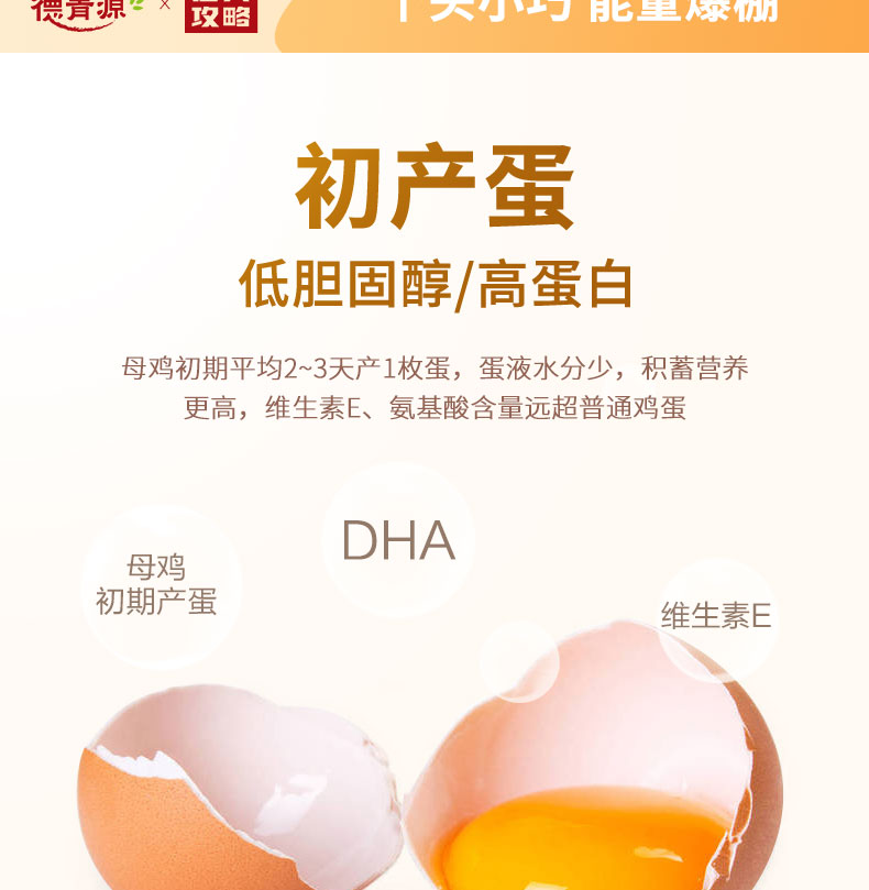 德青源 谷物饲养无抗生素初产蛋 1.48kg/40枚 图2