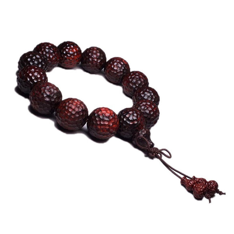 小叶紫檀锤纹珠手串紫檀木男女手饰古风雕刻文玩情侣手链锤纹珠手串15