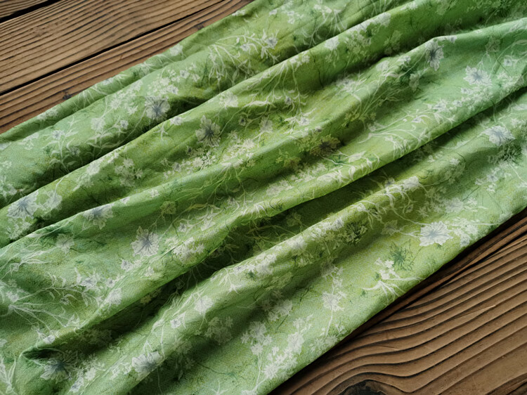 印花苎麻面料布头棉麻碎花布薄连衣裙服装面料亚麻布 乳白色 23#花型