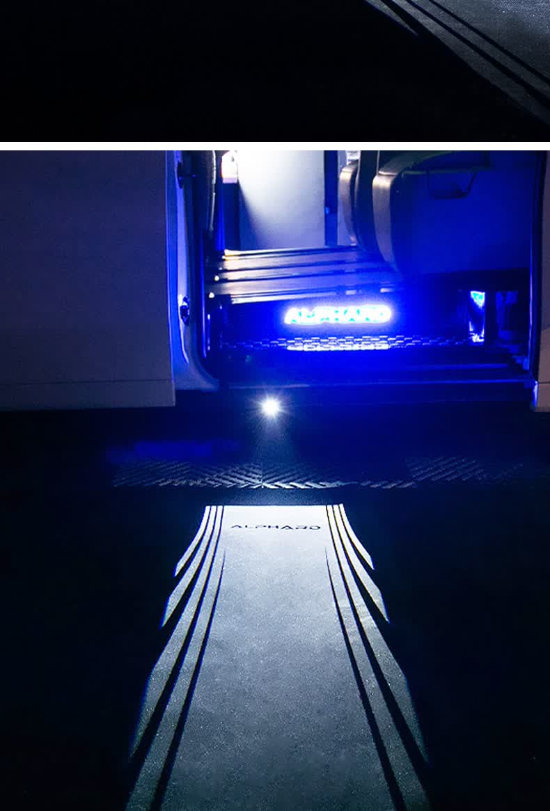 奔驰毛毯灯商务车威霆v260v250唯雅诺迈巴赫vs680vs980地毯迎宾灯奔驰