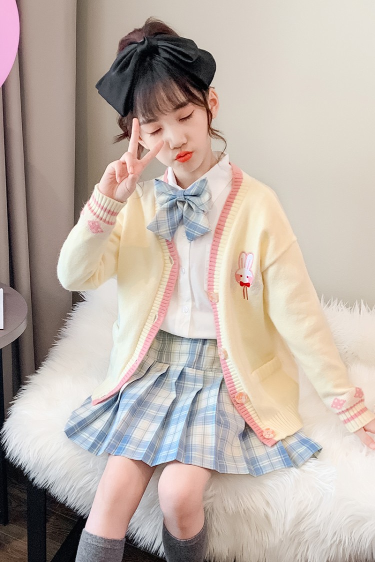 南极人品牌童装 儿童jk套装裙 女童衬衫短裙两件套裙公主校服儿童