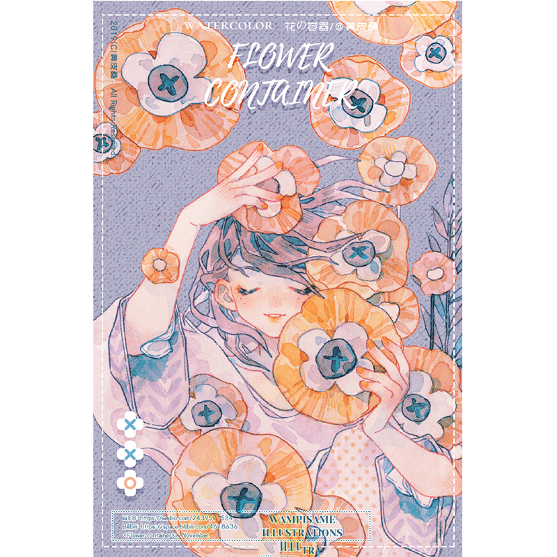 黄皮桑人物特油和纸胶带 可爱卡通女孩纸胶带手帐贴画 共生关系(6.