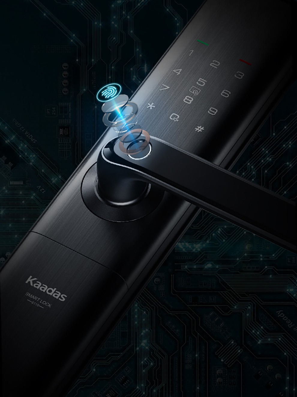 凯迪仕(kaadas)s110智能锁指纹锁wifi磁卡感应家用防盗电子门锁 指纹