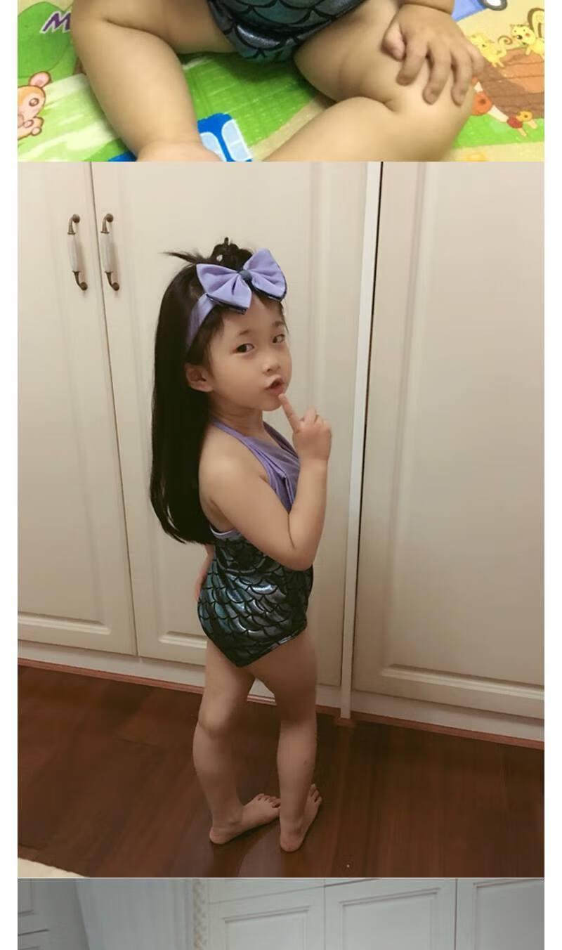 恩瑶小女孩泳衣美人鱼尾巴婴儿宝宝连体温泉幼儿公主小童游泳衣套装