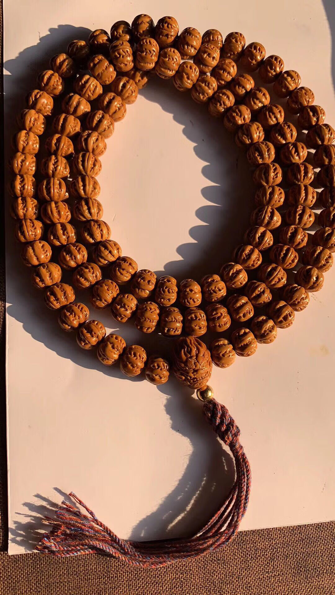 紫金鼠雕刻京八棱核桃108颗脖挂小核桃脖挂紫金鼠108佛珠念珠8mm