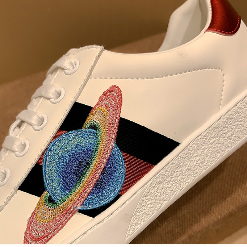 aydhp品牌欧洲站轻奢星球刺绣小白鞋男女2022年新款头层牛皮鸳鸯尾