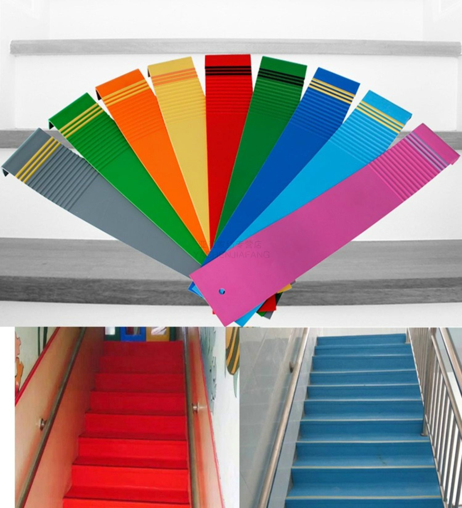 卓尔曼楼梯踏步地胶台阶防滑条整体踏步幼儿园楼梯踏步垫防磕塑胶踏步