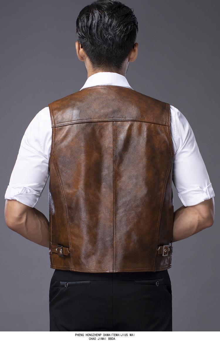 棕色 牛皮马甲 4xl (体重165-185斤)【图片 价格 品牌 报价】