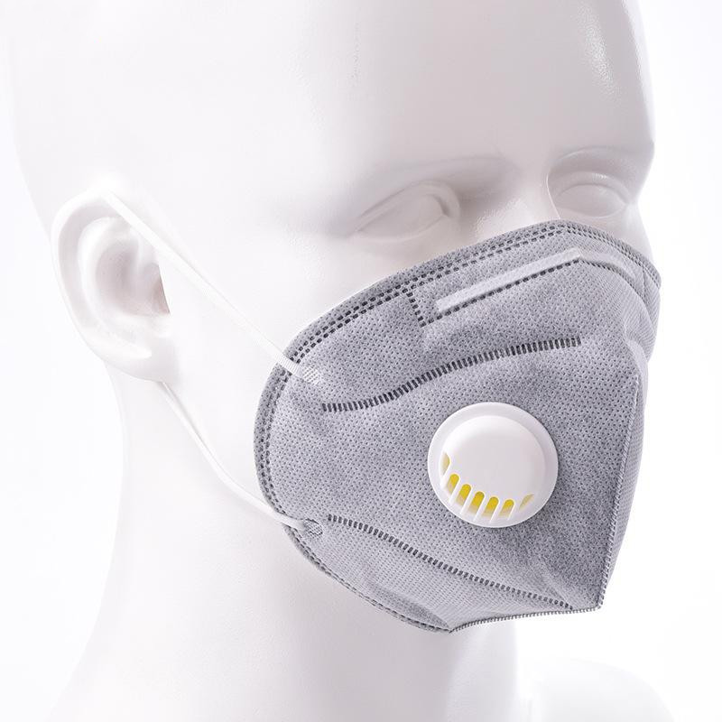 连安kn95活性炭口罩带呼吸阀n95含熔喷防尘防雾霾民用定制 白色 有