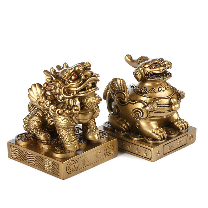 貔貅摆件一对家居客厅玄关店铺办公室桌车内皮丘摆件开业装饰单角貔貅