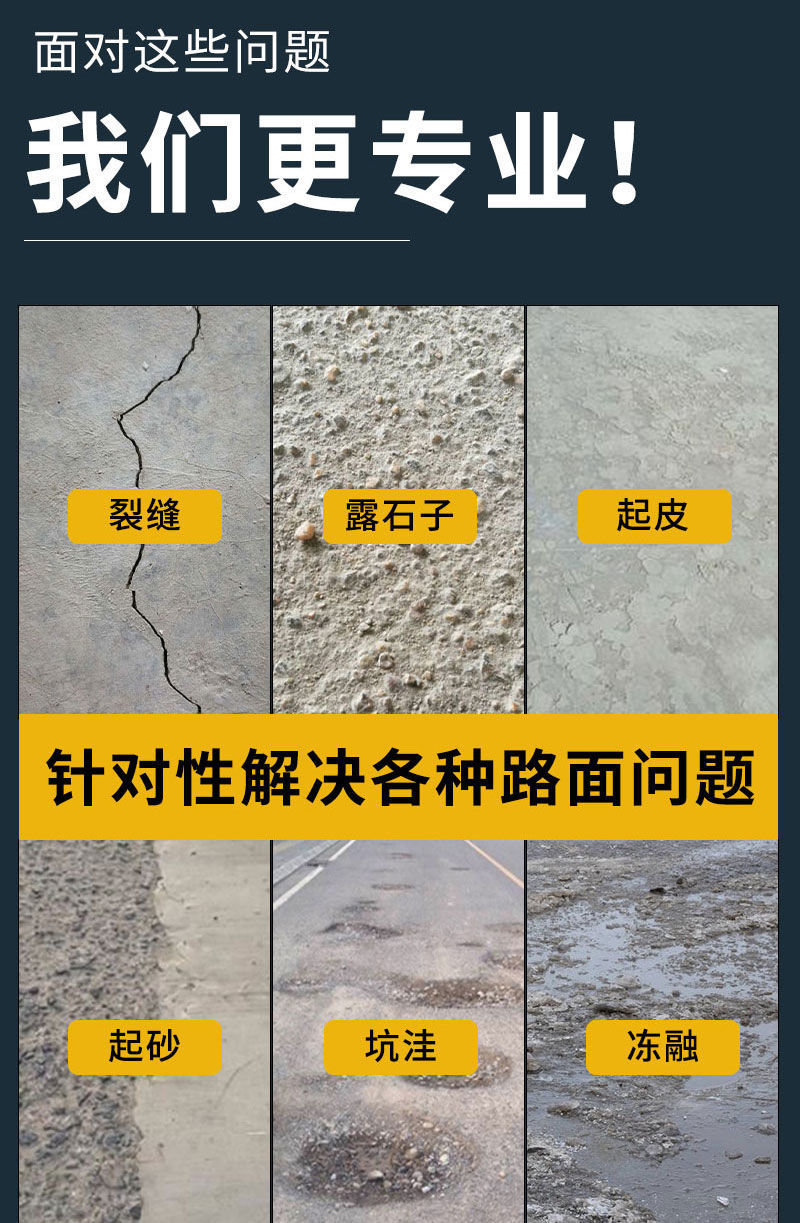 千石水泥路面修補料混凝土裂縫起砂漏石子快速修填坑材料地面修復砂漿