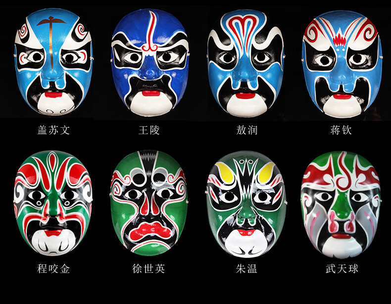 川剧变脸京剧脸谱面具全脸儿童可戴说唱手工手绘古风演出道具全脸面具