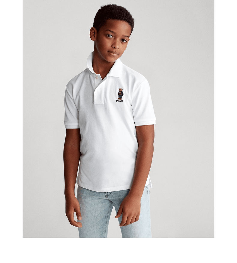 ralphlauren拉夫劳伦男童经典款小熊图案短袖polo衫rl33615100白色s