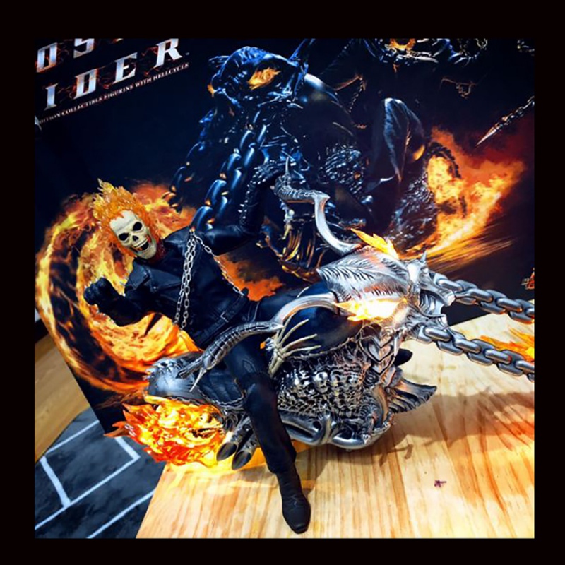 漫威恶灵骑士摩托车 可动人偶公仔模型收藏 恶灵骑士单独人偶盒装