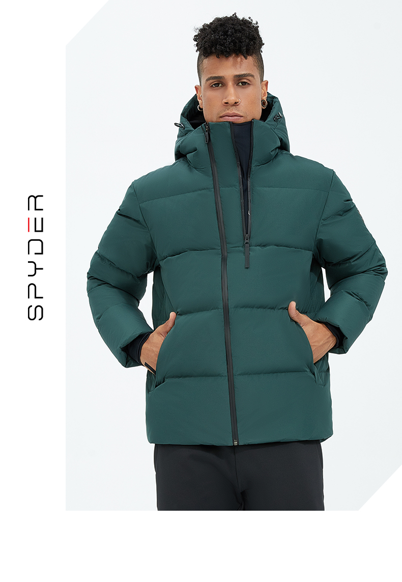 spyder蜘蛛雪服秋冬男子skilife时尚个性保暖羽绒服21cf249m深苔绿21