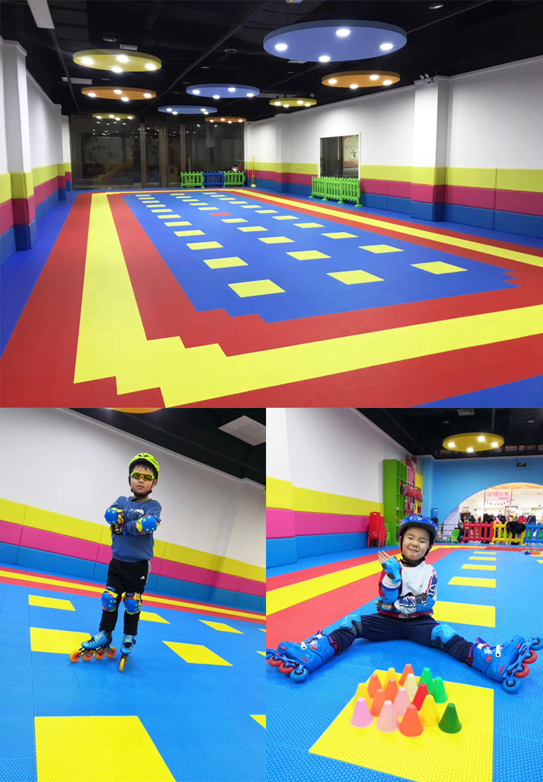 幼儿园操场悬浮地板室内轮滑拼装运动地板室外场防滑拼接地垫 d幼儿园