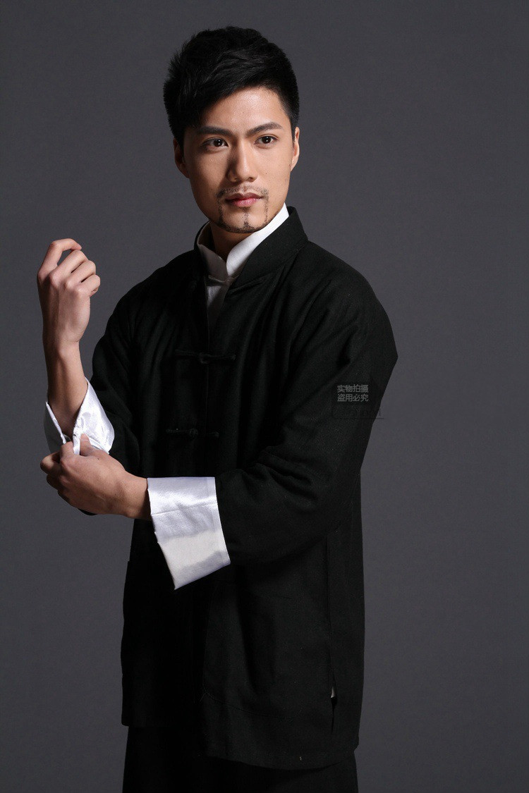 叶问功夫服装李小龙衣服唐装男青年叶问功夫衫咏春马褂长袖中式训练服