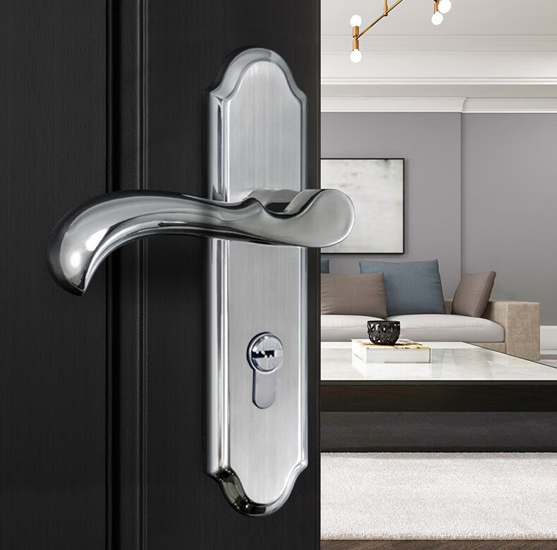 坚朗kinlong 304不锈钢室内门锁卧室门锁现代简约家用静音房门锁具w