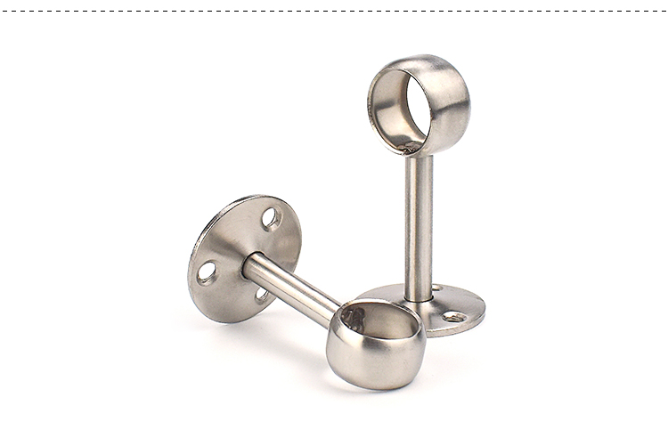 不锈钢毛巾座毛巾衣杆底座吊通法兰浴帘杆固定座毛巾杆配件圆管座矮