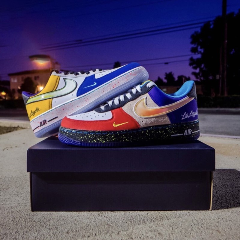 潮nike耐克af1whatthenyc空军一号洛杉矶纽约城市限定鸳鸯联名涂鸦