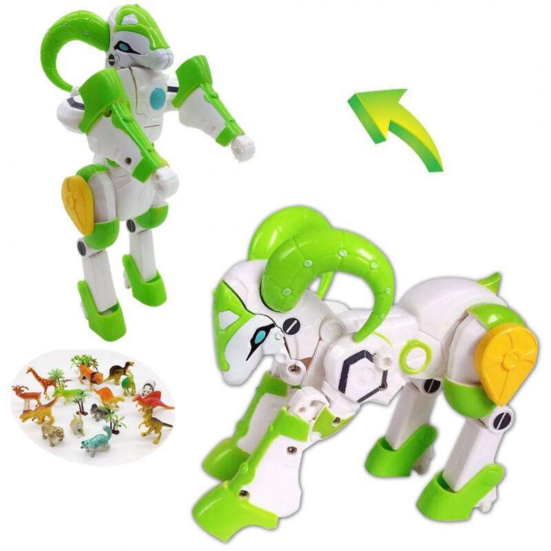 适用于 十二生肖变形动物金刚变形机器人玩具模型可动人偶男孩 赤炎
